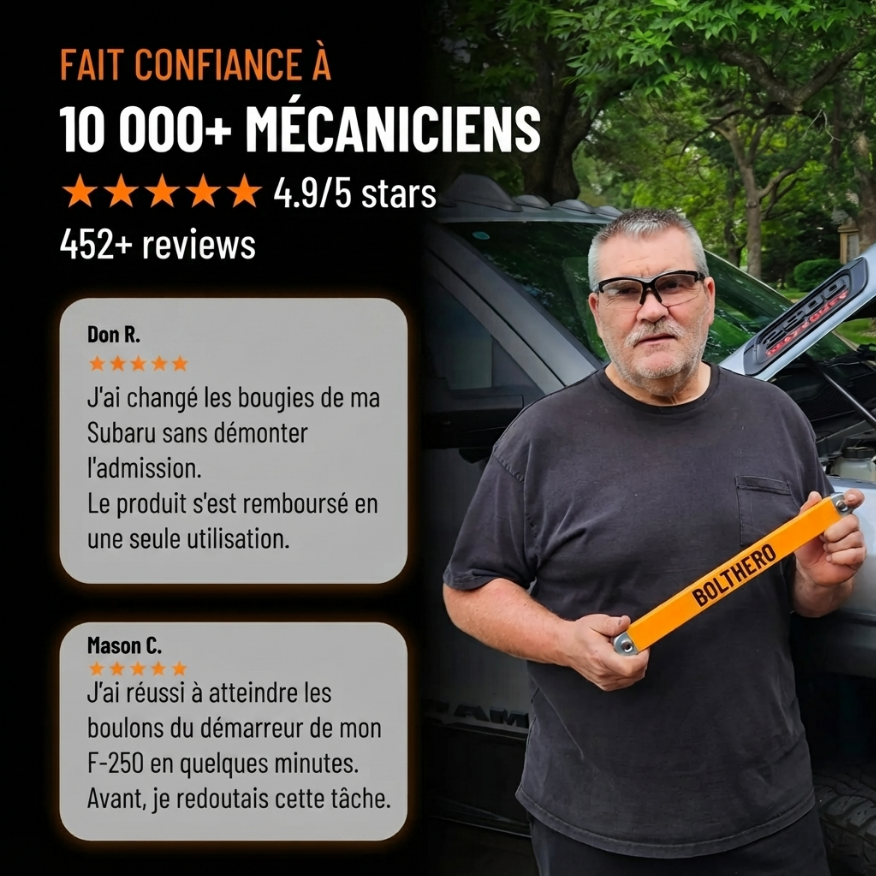 BOLTHERO® - Atteignez les boulons que votre cliquet ne peut pas atteindre