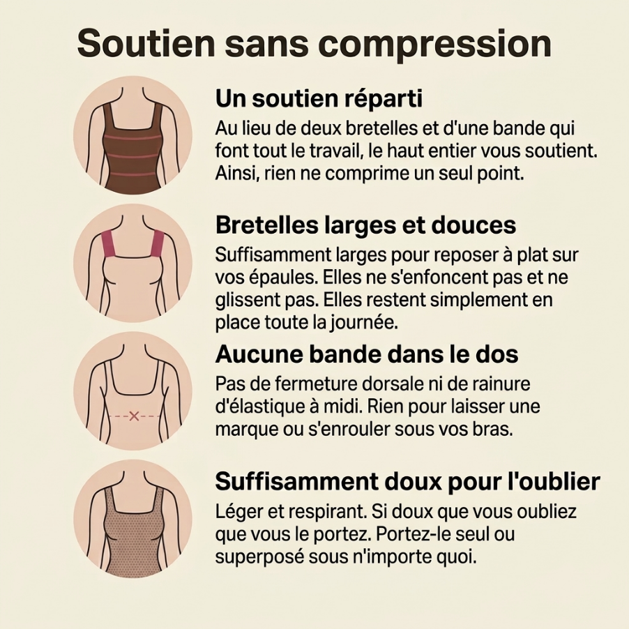 Maggie | Débardeur sculptant avec soutien-gorge intégré